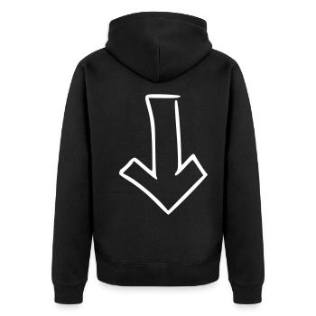 Flèche dessin esquisse blanc - Veste à capuche bio Premium Unisexe - noir - Dos - Nico (187cm)