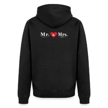 MR & MRS Forever Together - Unisex Premium Bio Zip Hoodie - Schwarz - Hinten - Nico (187cm)