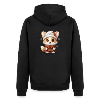 Design de Noël Renard - Style Kawaii - Veste à capuche bio Premium Unisexe - noir - Dos - Nico (187cm)