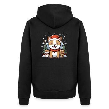 Design de Noël de chien - Style Kawaii - Veste à capuche bio Premium Unisexe - noir - Dos - Nico (187cm)
