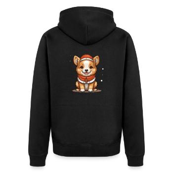 Design de Noël de chien - Style Kawaii - Veste à capuche bio Premium Unisexe - noir - Dos - Nico (187cm)