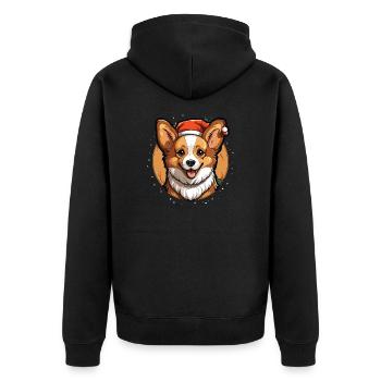 Design de Noël de chien - Style Kawaii - Veste à capuche bio Premium Unisexe - noir - Dos - Nico (187cm)
