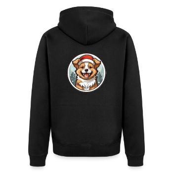 Design de Noël de chien - Style Kawaii - Veste à capuche bio Premium Unisexe - noir - Dos - Nico (187cm)