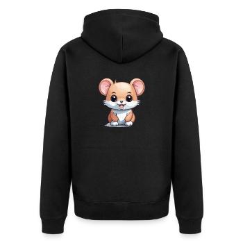 Souris - Style Kawaii - Veste à capuche bio Premium Unisexe - noir - Dos - Nico (187cm)
