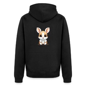 Lapin - Style Kawaii - Veste à capuche bio Premium Unisexe - noir - Dos - Nico (187cm)