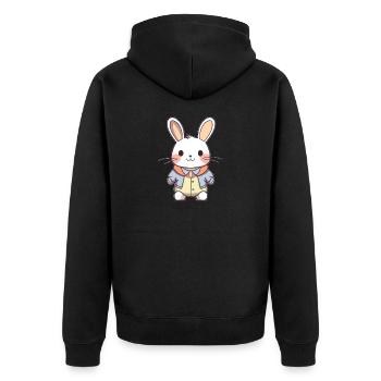 Lapin - Style Kawaii - Veste à capuche bio Premium Unisexe - noir - Dos - Nico (187cm)