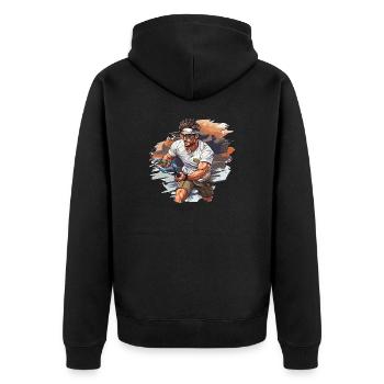 Joueur de tennis - Illustration - Veste à capuche bio Premium Unisexe - noir - Dos - Nico (187cm)