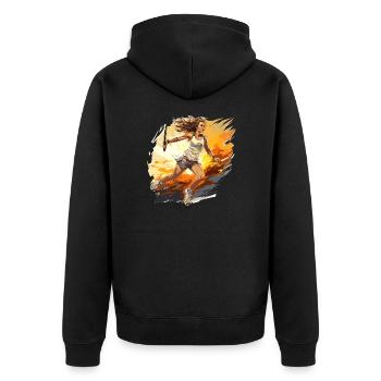 Joueur de tennis - illustration - Veste à capuche bio Premium Unisexe - noir - Dos - Nico (187cm)