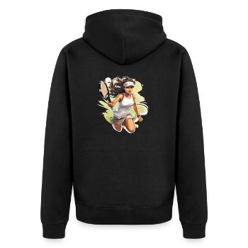 Joueur de tennis - illustration - Veste à capuche bio Premium Unisexe - noir - Dos - Nico (187cm)