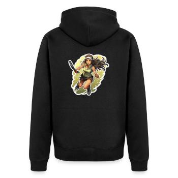 Joueur de tennis - illustration - Veste à capuche bio Premium Unisexe - noir - Dos - Nico (187cm)