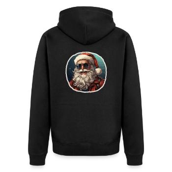 Santa Claus - illustration - Unisex Premium Organic Zip Hoodie - black - Back - Nico (187cm)