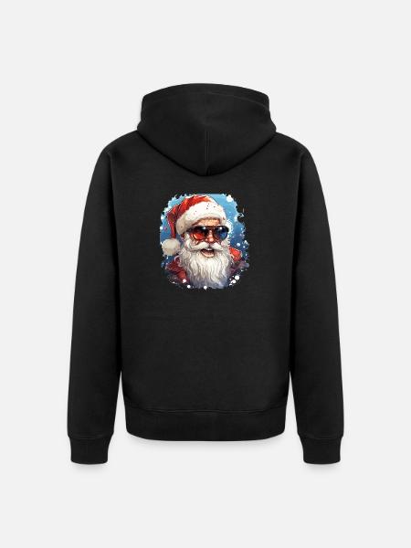 Santa Claus - illustration - Unisex Premium Organic Zip Hoodie - black