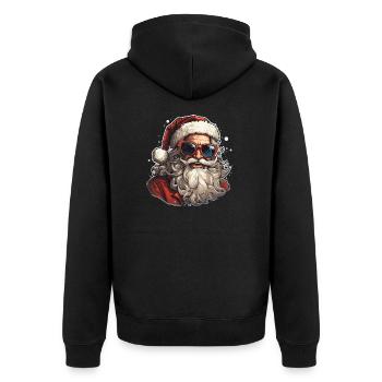 Santa Claus - illustration - Unisex Premium Organic Zip Hoodie - black - Back - Nico (187cm)