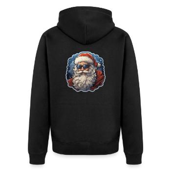 Santa Claus - illustration - Unisex Premium Organic Zip Hoodie - black - Back - Nico (187cm)