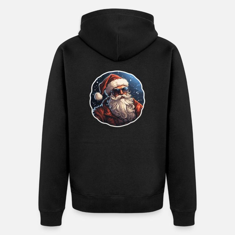 Père Noël - illustration - Veste à capuche bio Premium Unisexe - noir