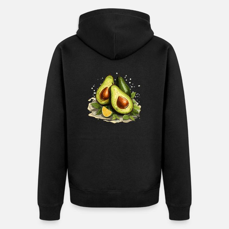 Avocat - Illustration - Veste à capuche bio Premium Unisexe - noir