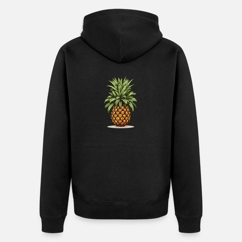Ananas - illustration - Veste à capuche bio Premium Unisexe - noir