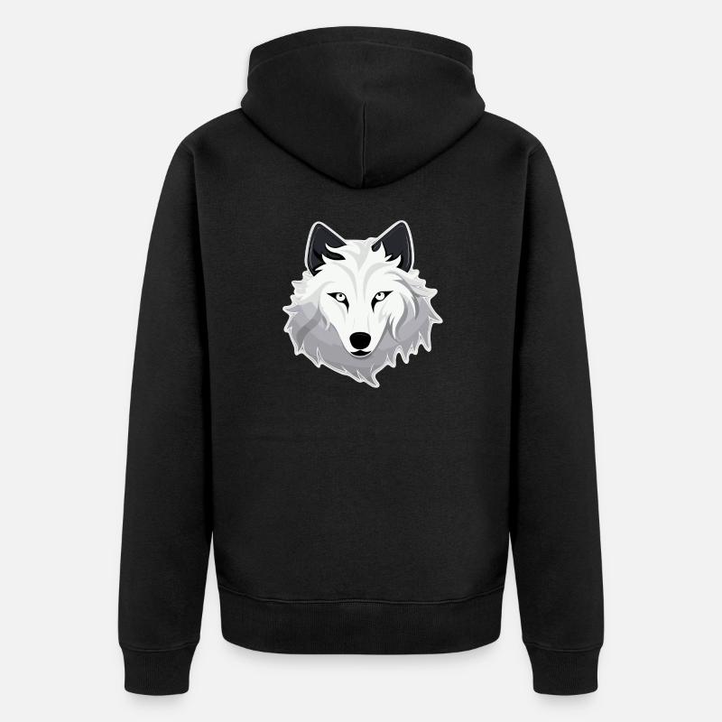 Loup - Illustration - Veste à capuche bio Premium Unisexe - noir