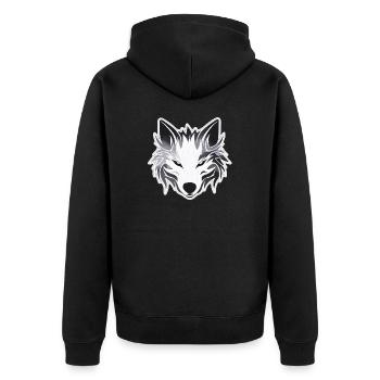 Wolf - Illustration - Unisex Premium Organic Zip Hoodie - black - Back - Nico (187cm)
