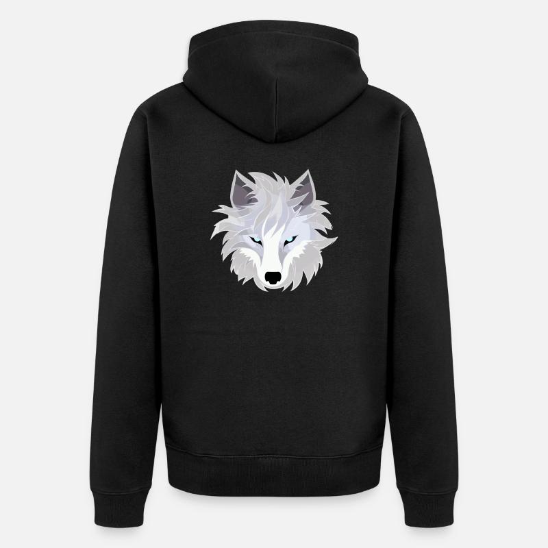 Loup - Illustration - Veste à capuche bio Premium Unisexe - noir