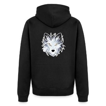 Loup - Illustration - Veste à capuche bio Premium Unisexe - noir - Dos - Nico (187cm)