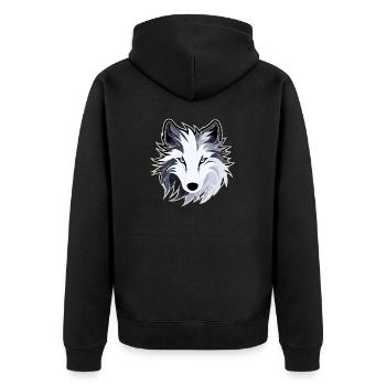 Wolf - Illustration - Unisex Premium Organic Zip Hoodie - black - Back - Nico (187cm)