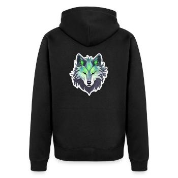 Loup - Illustration - Veste à capuche bio Premium Unisexe - noir - Dos - Nico (187cm)