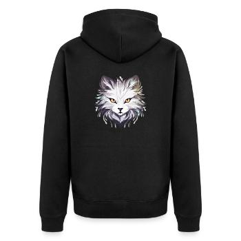 Chat - illustration - Veste à capuche bio Premium Unisexe - noir - Dos - Nico (187cm)