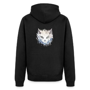 Chat - illustration - Veste à capuche bio Premium Unisexe - noir - Dos - Nico (187cm)