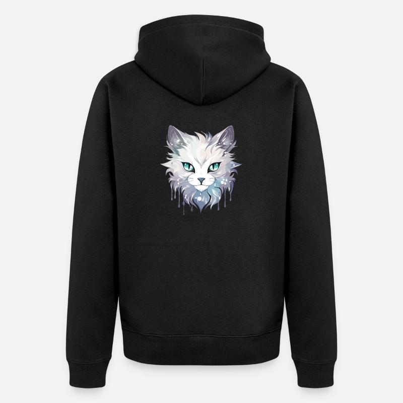 Chat - illustration - Veste à capuche bio Premium Unisexe - noir