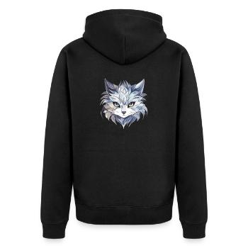 Chat - illustration - Veste à capuche bio Premium Unisexe - noir - Dos - Nico (187cm)