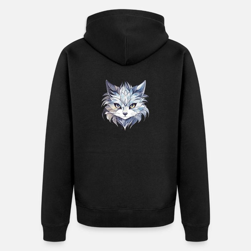 Chat - illustration - Veste à capuche bio Premium Unisexe - noir