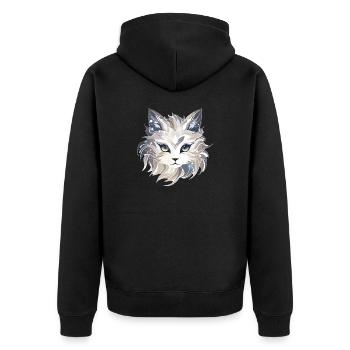 Chat - illustration - Veste à capuche bio Premium Unisexe - noir - Dos - Nico (187cm)