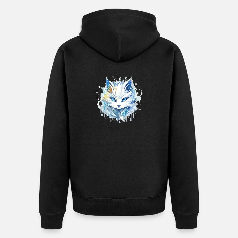 Chat - illustration - Veste à capuche bio Premium Unisexe - noir