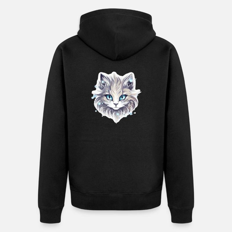 Chat - illustration - Veste à capuche bio Premium Unisexe - noir