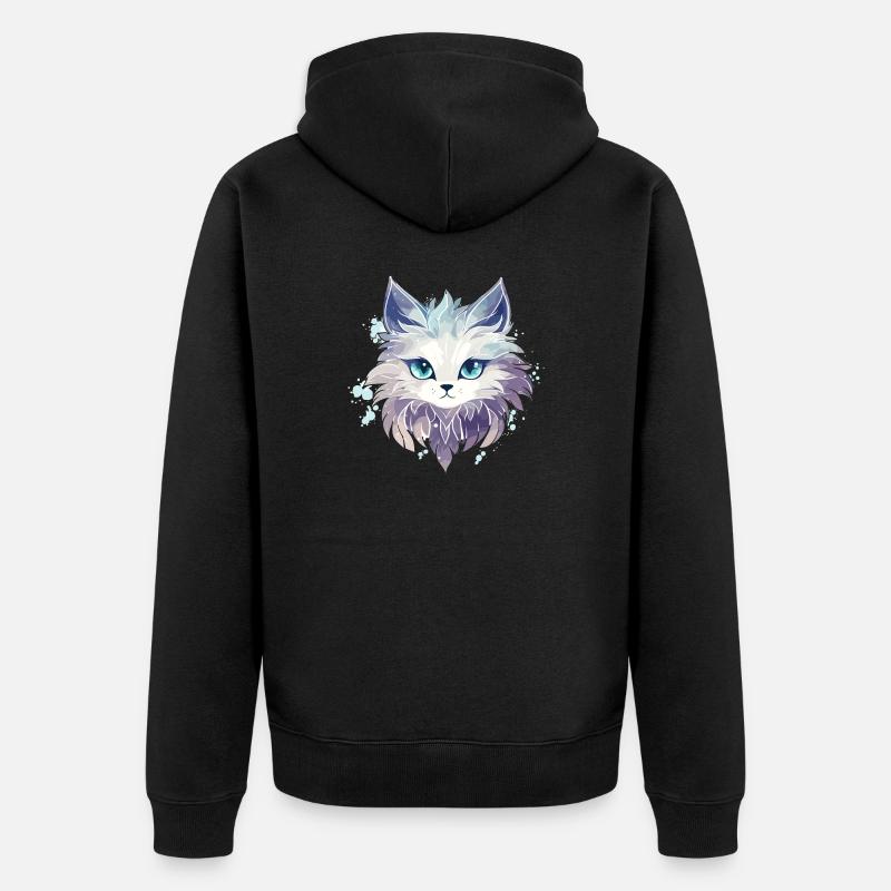 Chat - illustration - Veste à capuche bio Premium Unisexe - noir