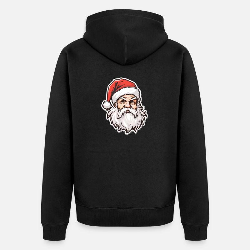 Père Noël - illustration - Veste à capuche bio Premium Unisexe - noir