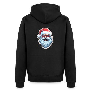 Weihnachtsmann - Illustration - Unisex Premium Bio Zip Hoodie - Schwarz - Hinten - Nico (187cm)