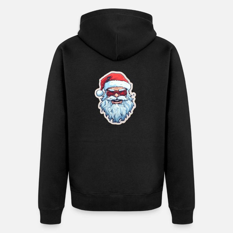 Weihnachtsmann - Illustration - Unisex Premium Bio Zip Hoodie - Schwarz