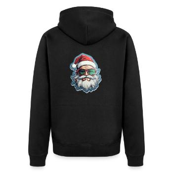 Père Noël - illustration - Veste à capuche bio Premium Unisexe - noir - Dos - Nico (187cm)