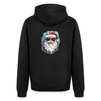 Père Noël - illustration - Veste à capuche bio Premium Unisexe - noir - Dos - Nico (187cm)