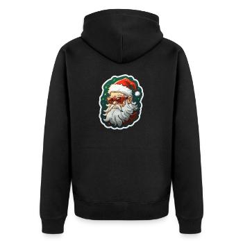 Weihnachtsmann - Illustration - Unisex Premium Bio Zip Hoodie - Schwarz - Hinten - Nico (187cm)