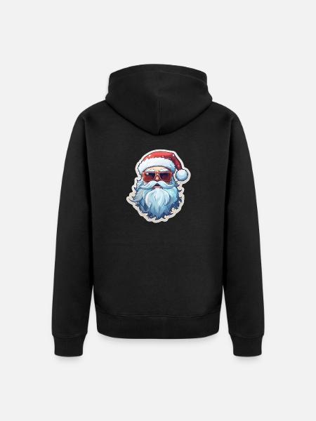 Santa Claus - illustration - Unisex Premium Organic Zip Hoodie - black