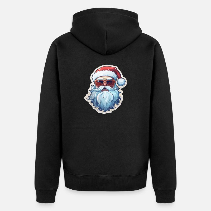 Weihnachtsmann - Illustration - Unisex Premium Bio Zip Hoodie - Schwarz