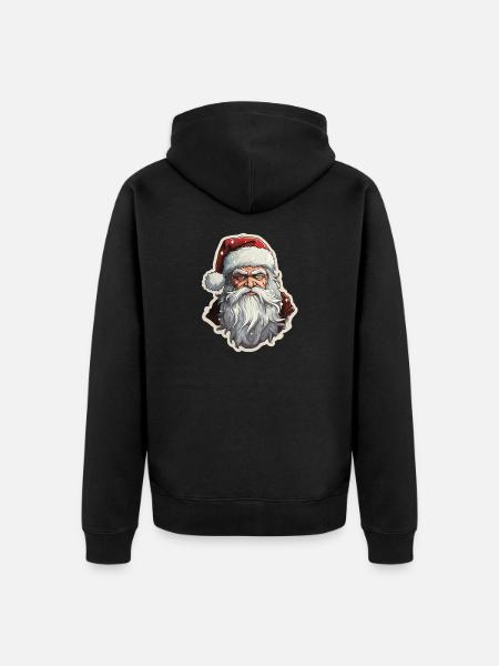 Weihnachtsmann - Illustration - Unisex Premium Bio Zip Hoodie - Schwarz