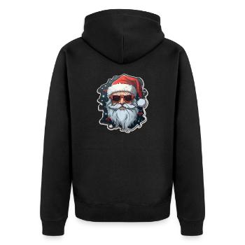 Père Noël - illustration - Veste à capuche bio Premium Unisexe - noir - Dos - Nico (187cm)