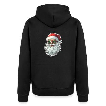 Weihnachtsmann - Illustration - Unisex Premium Bio Zip Hoodie - Schwarz - Hinten - Nico (187cm)