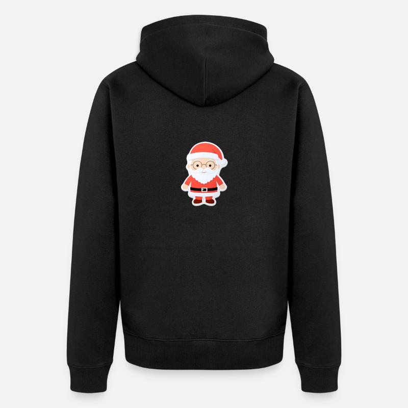 Weihnachtsmann - Illustration - Unisex Premium Bio Zip Hoodie - Schwarz