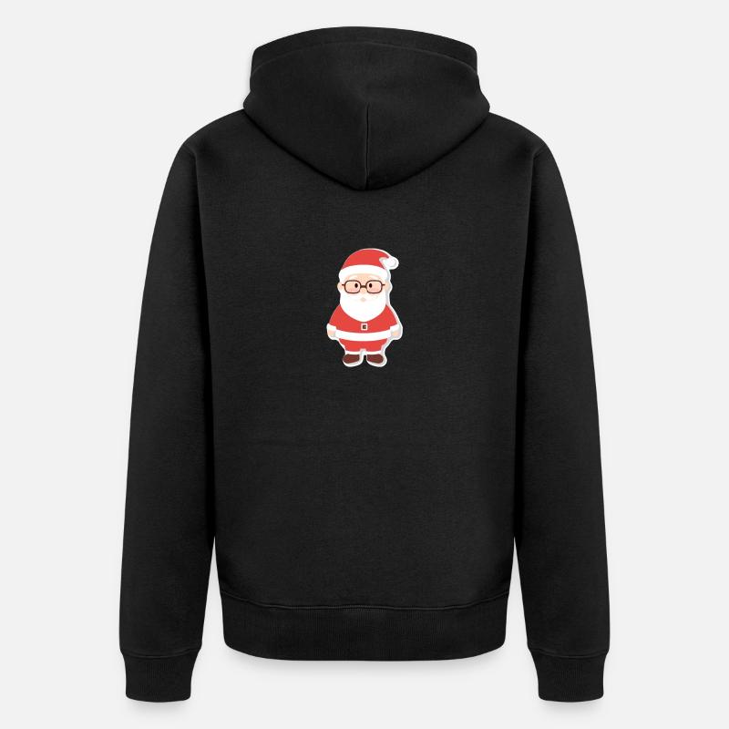 Weihnachtsmann - Illustration - Unisex Premium Bio Zip Hoodie - Schwarz