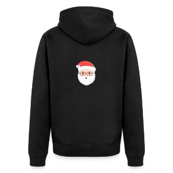 Weihnachtsmann - Illustration - Unisex Premium Bio Zip Hoodie - Schwarz - Hinten - Nico (187cm)